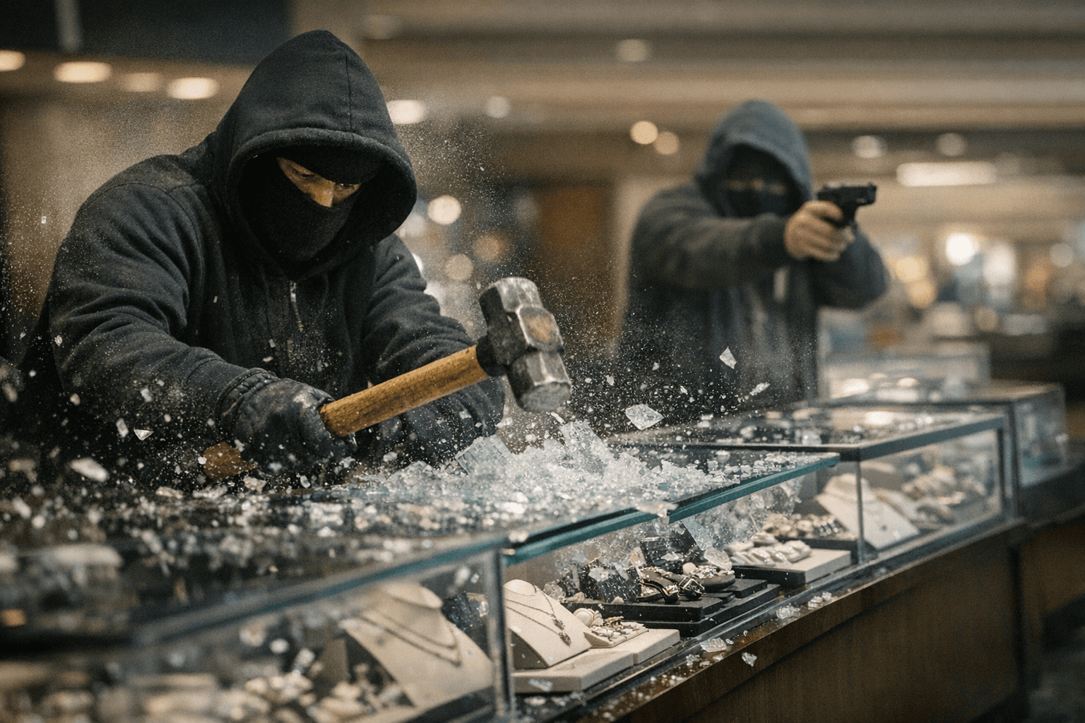 Sledgehammer-Wielding Suspects Smash Kay Jewelers Cases, Flee Into Washington State