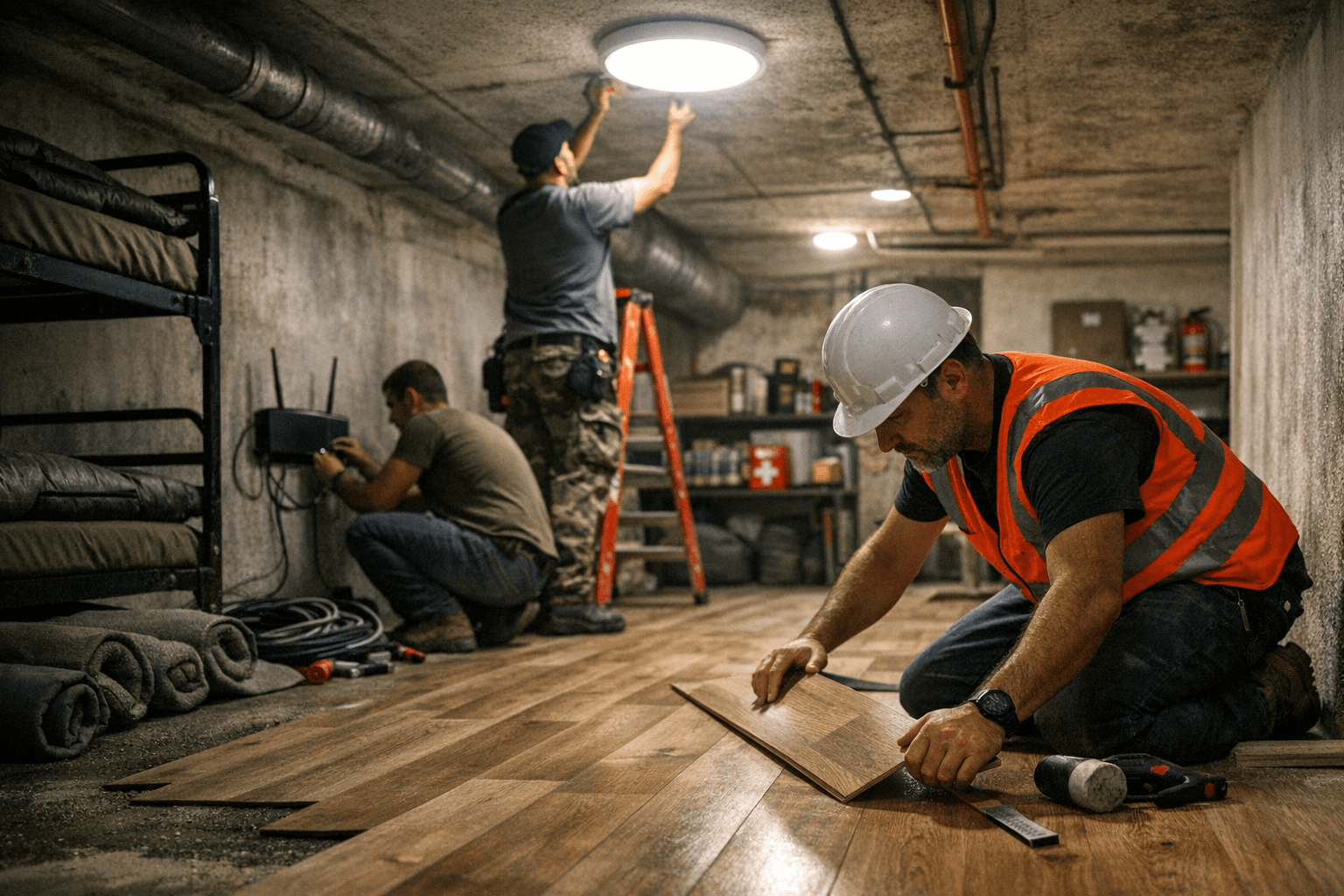 שיפוץ מקלטים לעמידות ארוכת טווח: פרקט, תאורה ו"וויפי"