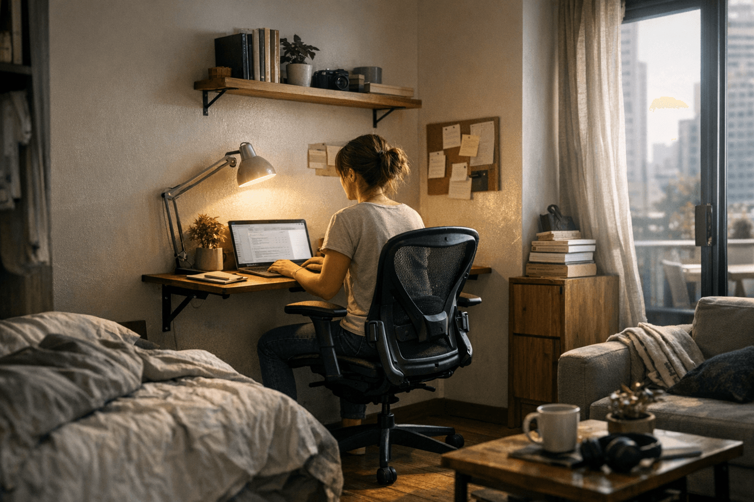 פינת עבודה בדירה קטנה: מדריך תכנון ותקציב חכם