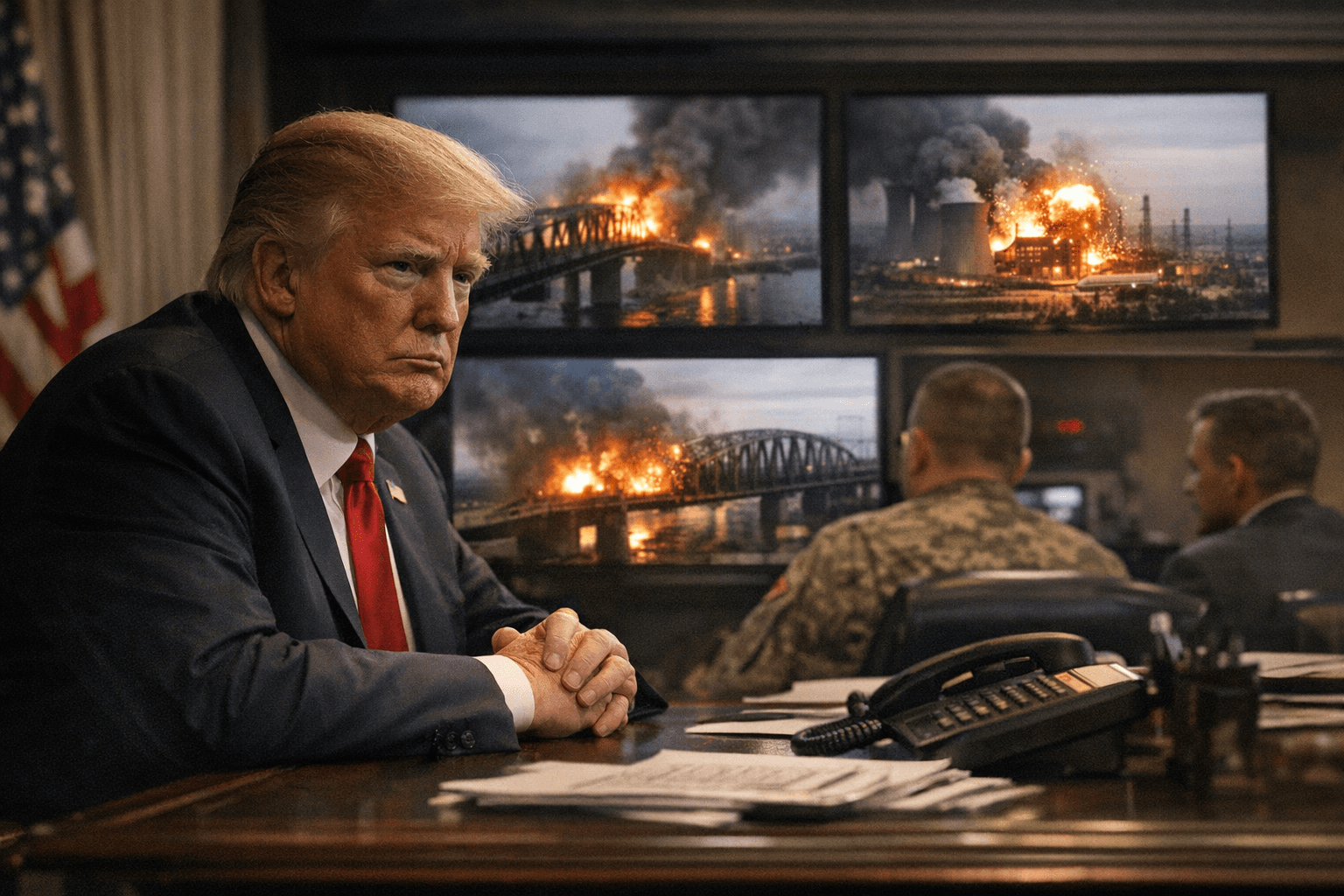 Trump Threatens Massive Strikes on Bridges, Power Plants by Tuesday