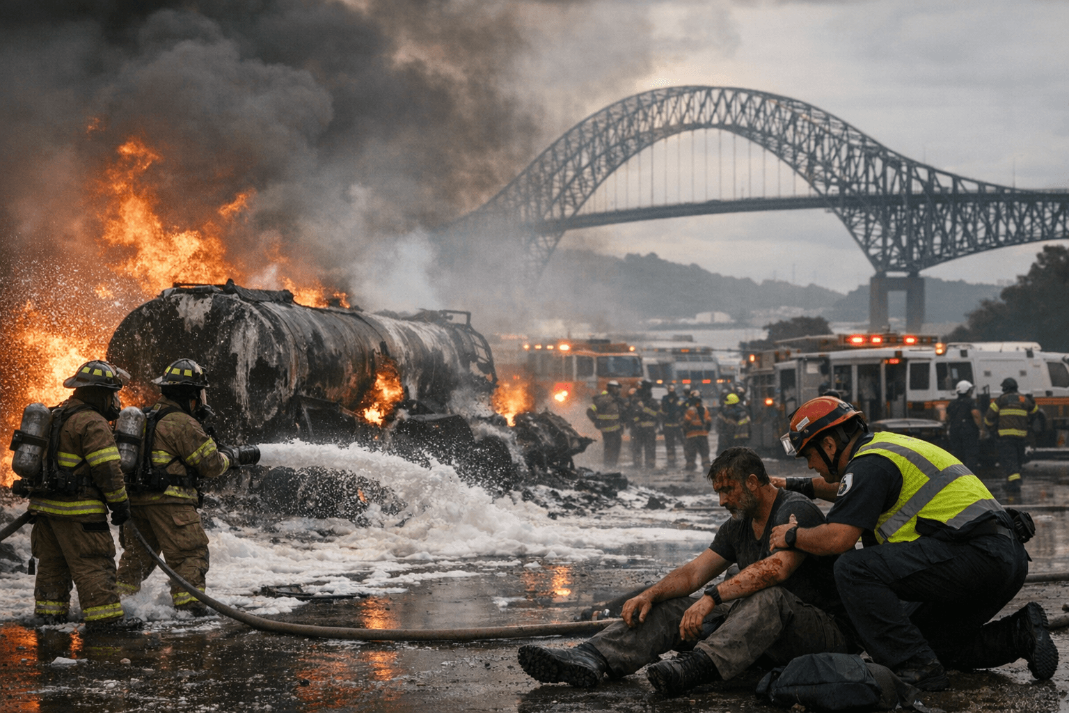 Fuel Tanker Explosion Near Panama Canal Bridge Kills One, Injures Several