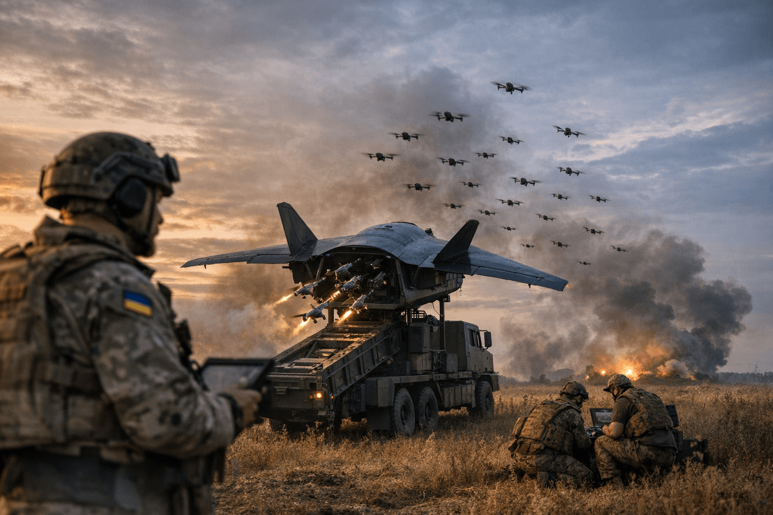 Ukraine Tests Mothership Drones Carrying FPV Swarms Into Battle