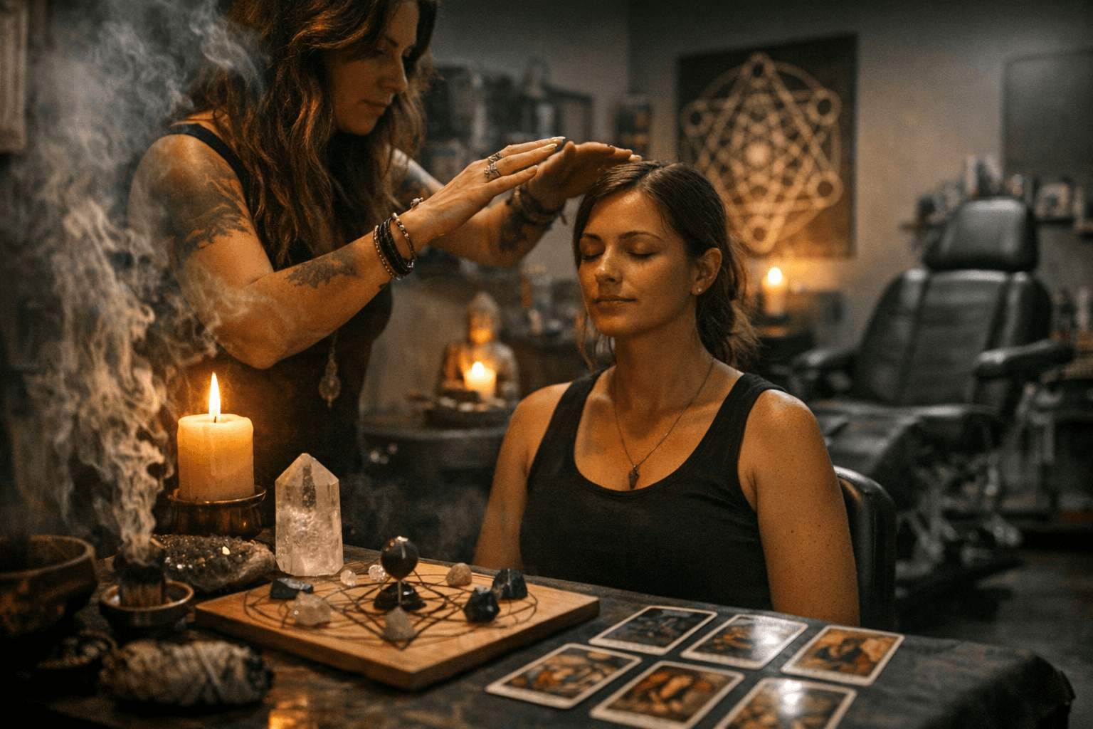 Intuitive Tattoos Blends Tarot, Reiki, and Sacred Geometry Into a Four-Stage Process