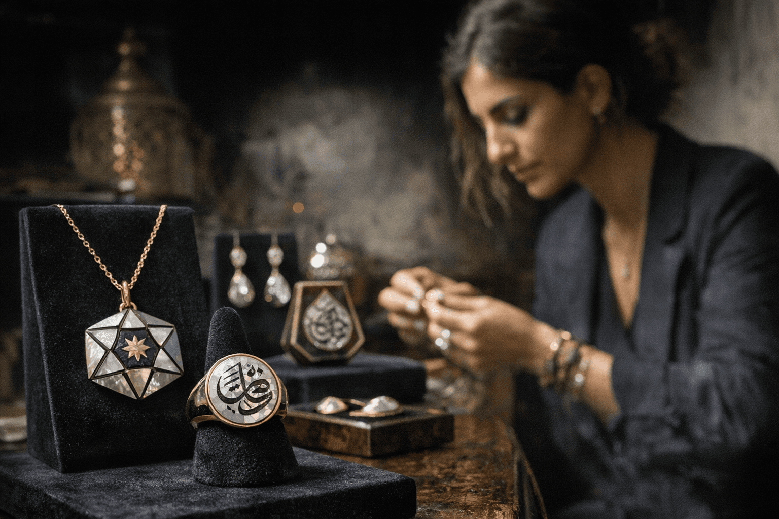 Noor Fares’ Inayat Explores Meaning and Form (collection uses mother-of-pearl and carved inlays)