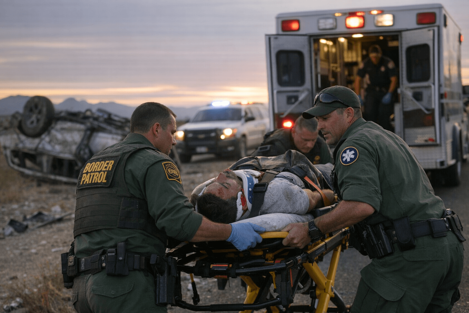Yuma Border Patrol Agents Rush Rollover Victim to Hospital Near Wellton