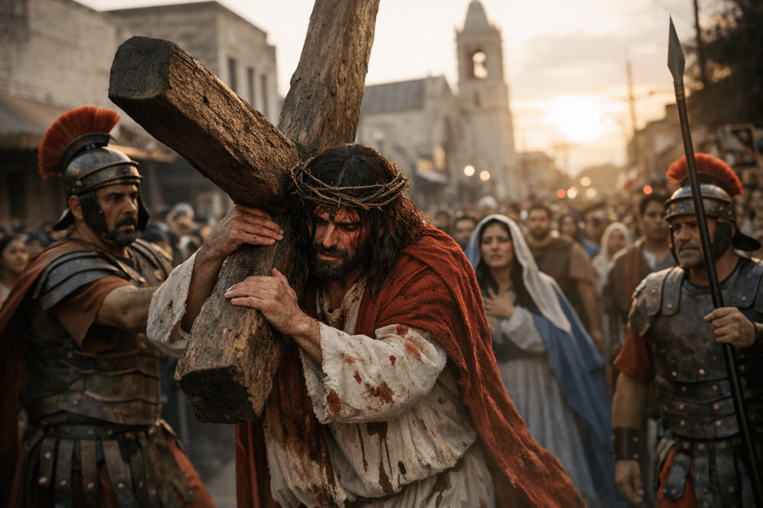 Hundreds Join San José Church's Living Stations of the Cross Through Del Rio