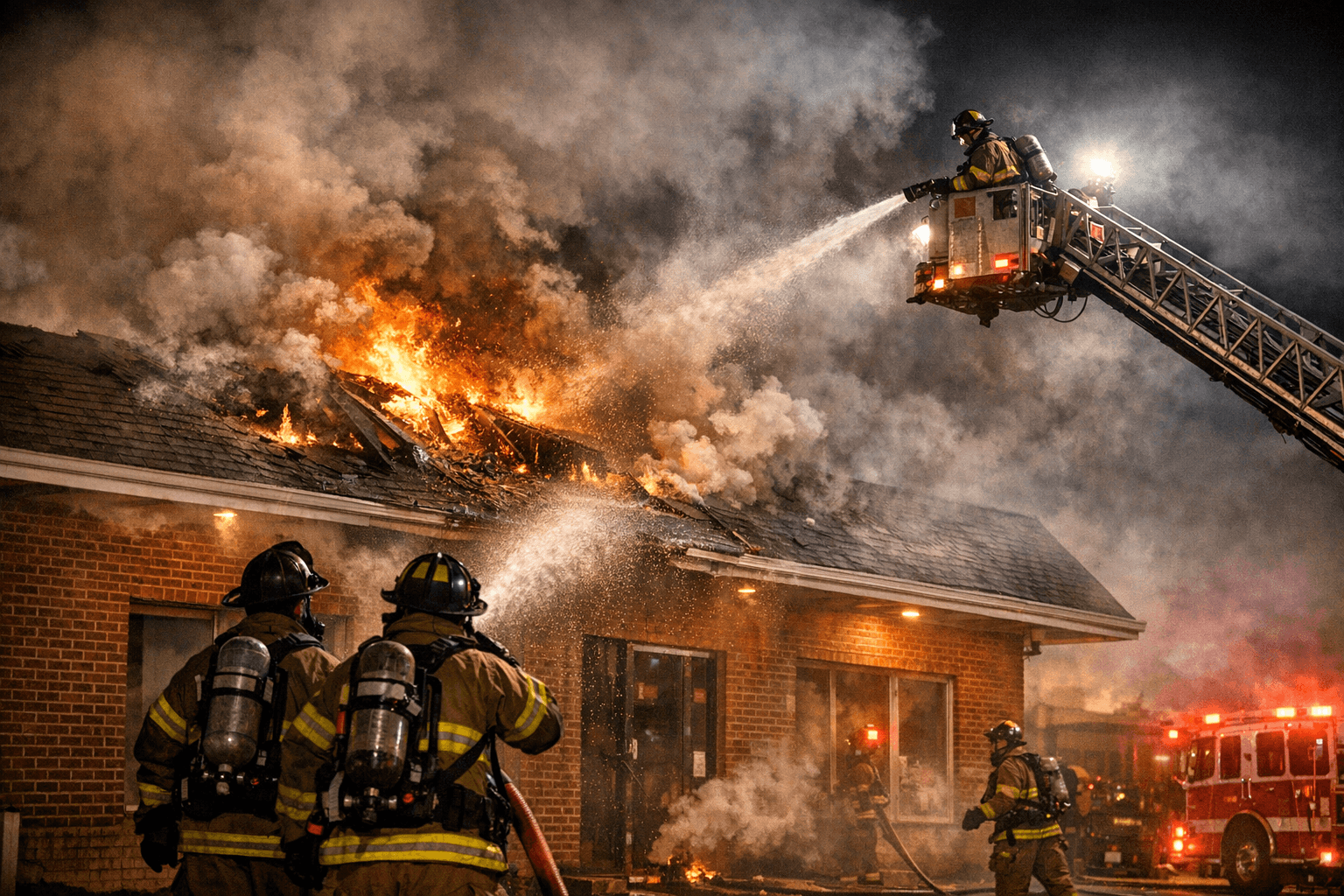 Firefighters Battle Attic Blaze at Laurel Commercial Building, No Injuries Reported