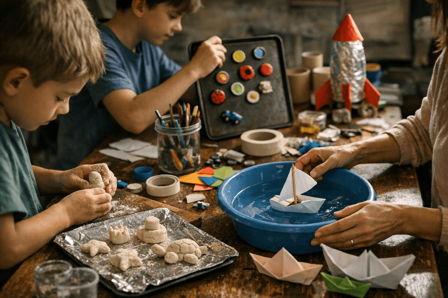 13 רעיונות יצירה מחומרים ביתיים: פעילויות לכל הגילאים