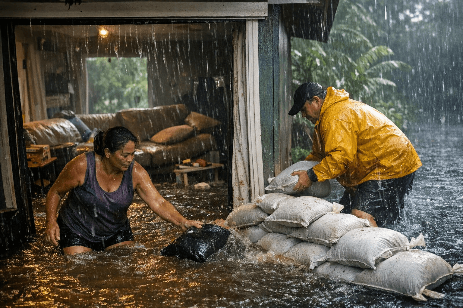 Flash Flood Warning Triggers Home Flooding, Sandbag Requests in Puna District