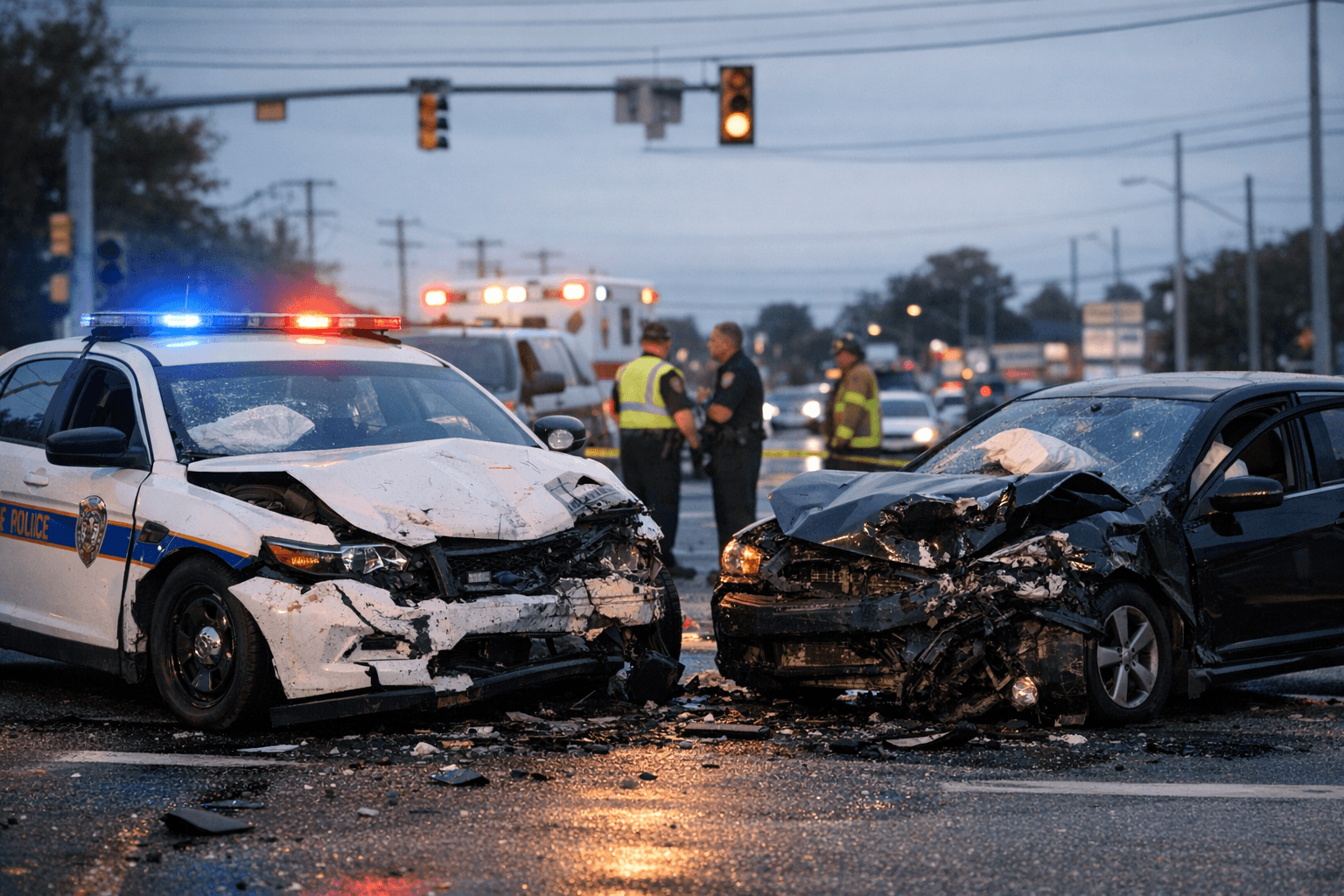 Baltimore County Police Cruiser Collides With Civilian Vehicle on Liberty Road