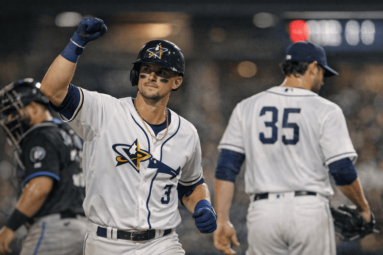 Biggio's Three RBIs Power Space Cowboys in Near No-Hit 5-0 Shutout