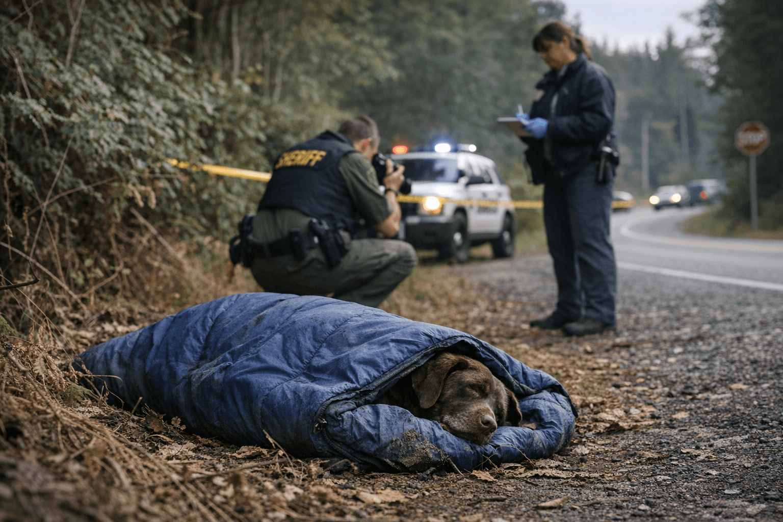 Dead Dog Found Wrapped in Sleeping Bag Near Libbey Road on Whidbey