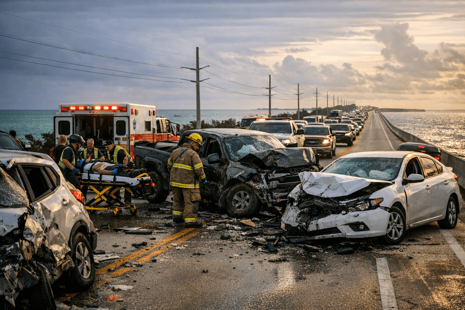 Multi-Vehicle Crash Near Mile Marker 48 Snarls U.S. 1 Traffic in Marathon