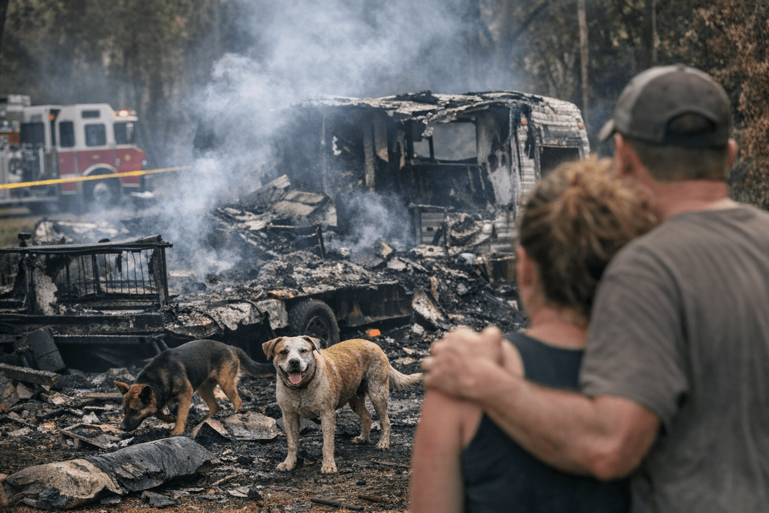 Hernando County Camper Fire Leaves Five Pets Missing, Two Dogs Escape
