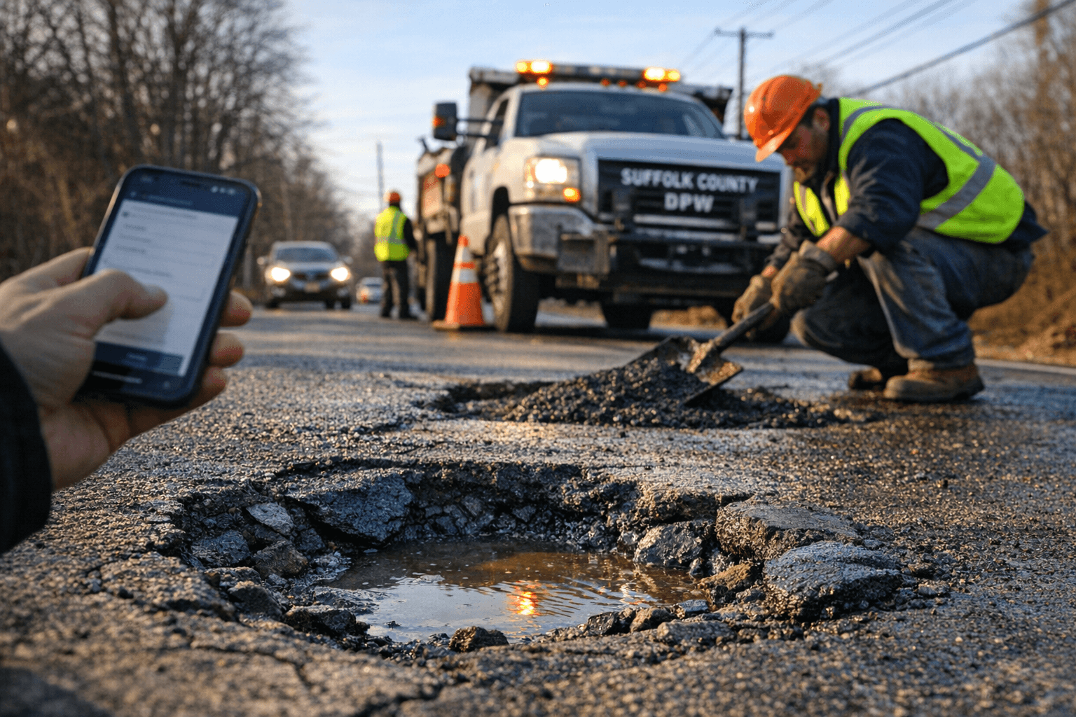 Suffolk County Launches Online Pothole Reporting Tool, Promising Five-Day Repairs