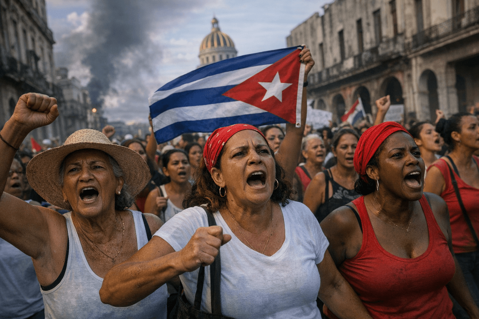 Cuban Women March in Havana Demanding End to U.S. Oil Blockade
