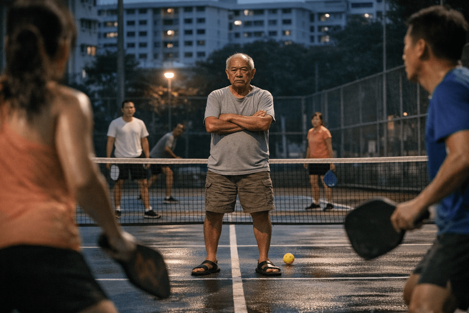 Singapore Man Stands on Pickleball Court to Protest Noise Disturbance