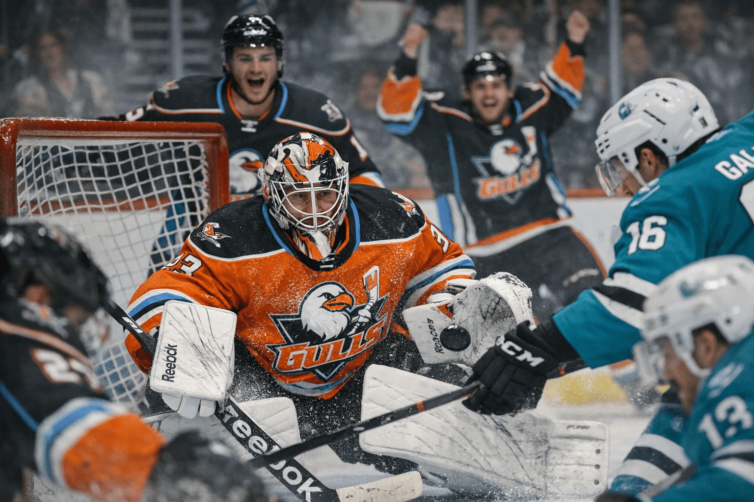 Clang Makes 35 Saves, Gulls Top Barracuda 5-2 for Third Straight Win