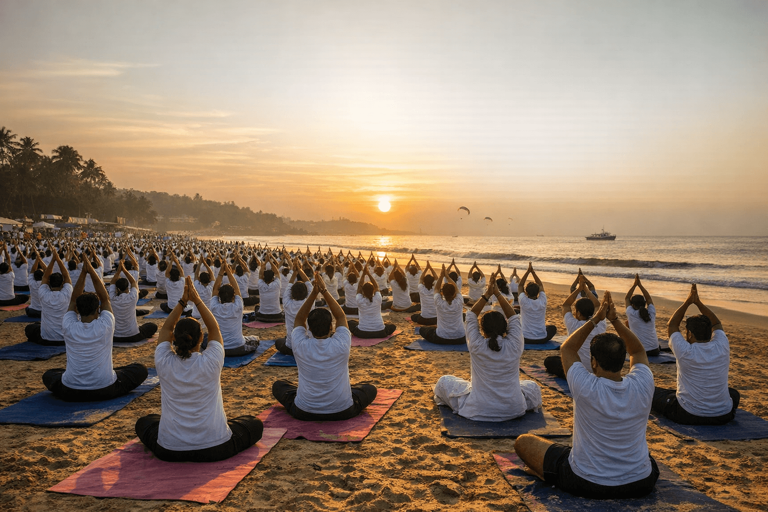 Goa Kicks Off 75-Day Countdown to International Day of Yoga at Miramar Beach