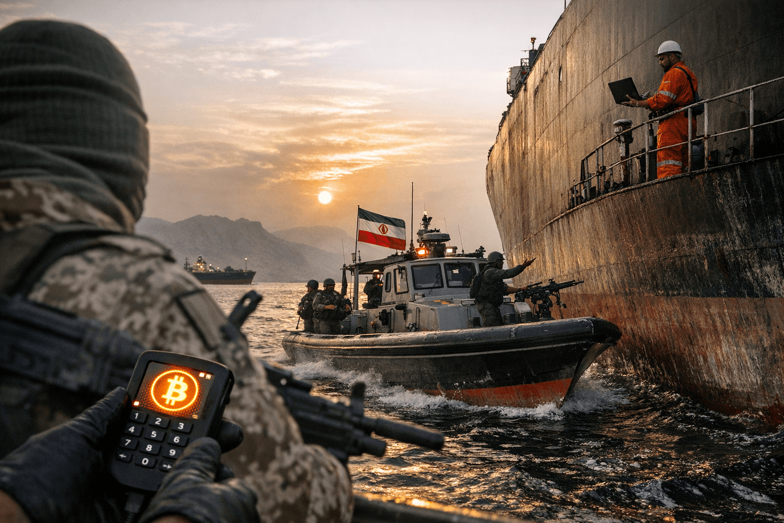 איראן שוקלת לגבות עמלות "קריפטו" על נפט במיצר הורמוז