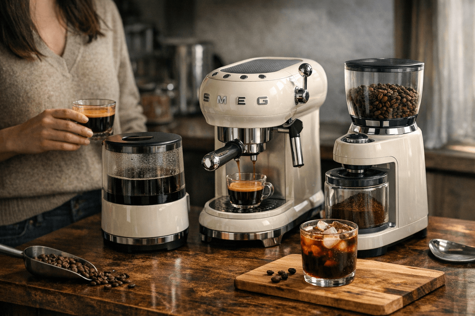 SMEG USA Launches Retro-Styled Espresso, Cold Brew Machine and Multipurpose Grinder