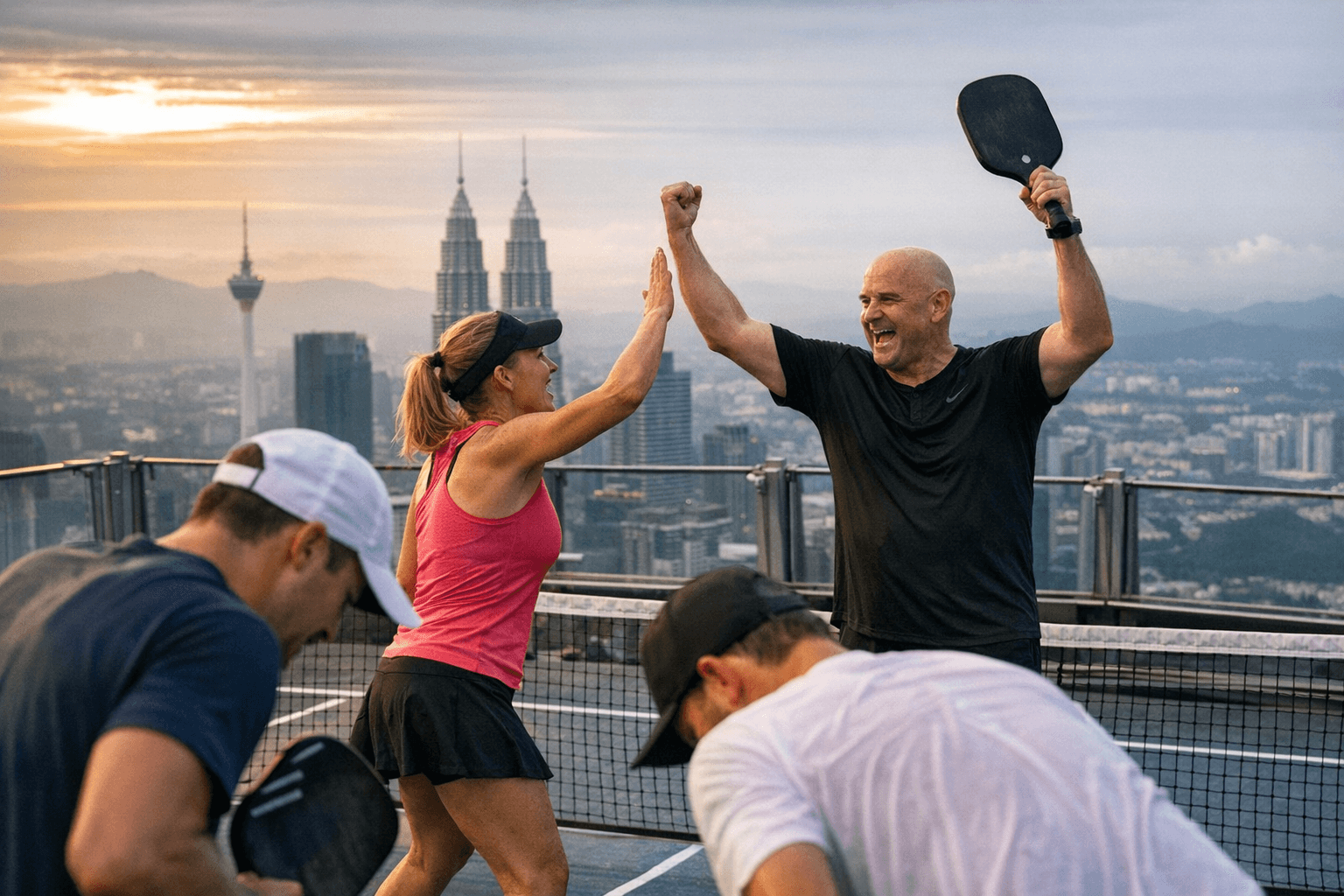 Team Agassi Wins World Record Pickleball Match Atop Merdeka 118