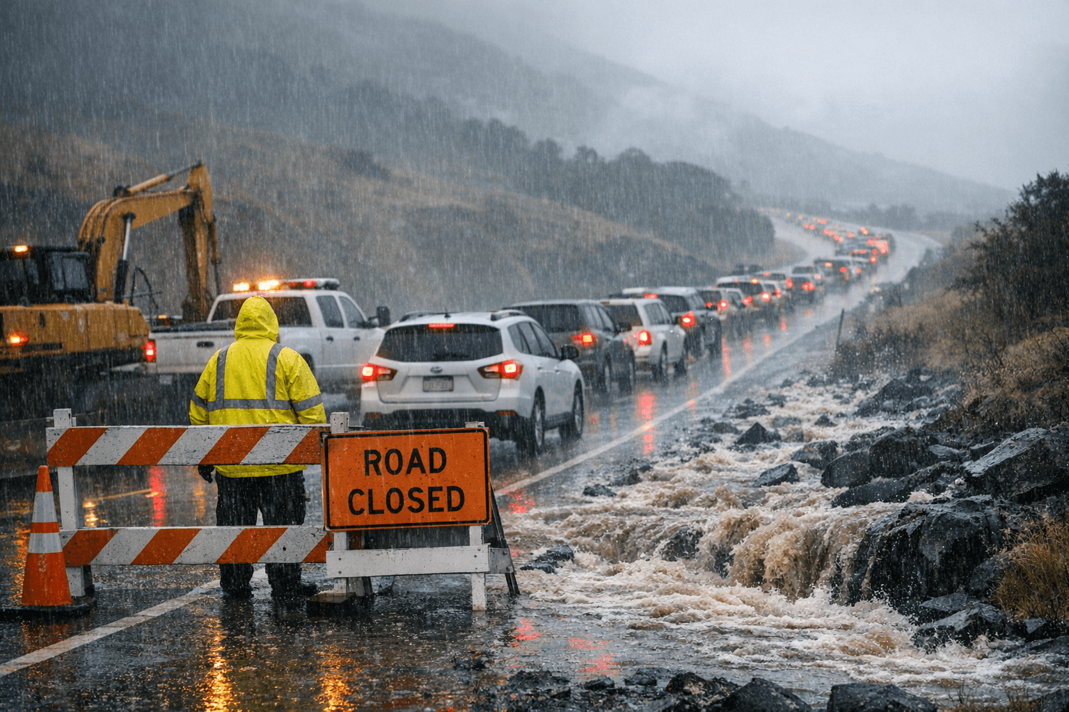 Saddle Road Lane Closure Set Amid Statewide Flood Watch Wednesday