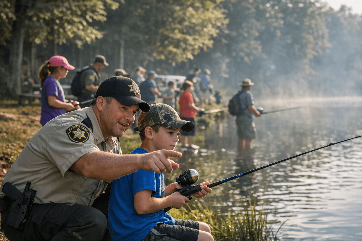 Goochland Sheriff's Office Hosts Free Kids Fishing Day at Camp Saunders