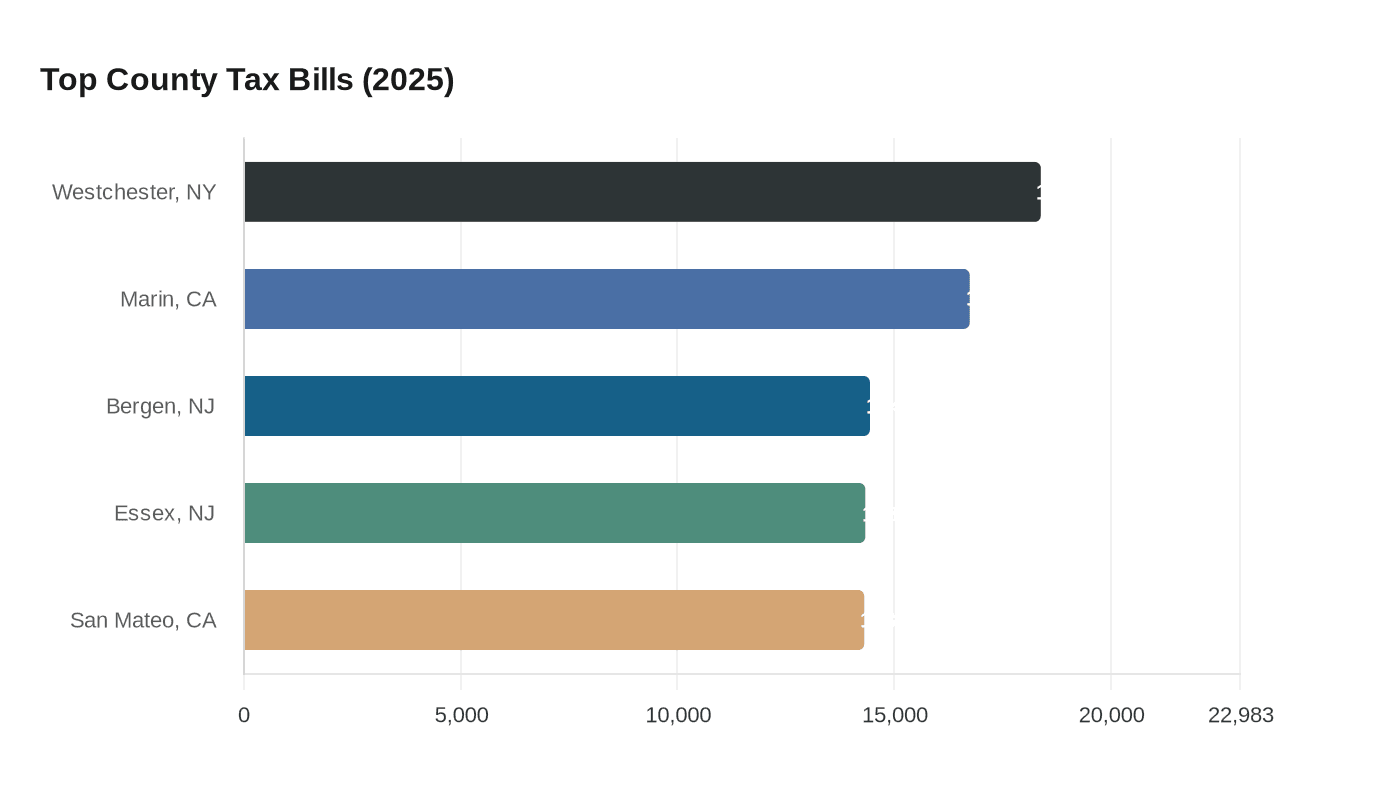 Top County Tax Bills (2025)