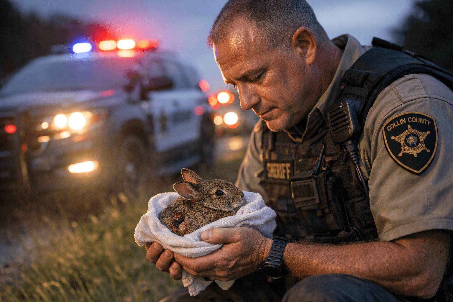 Collin County Deputy Rescues Injured Bunny During Emergency Call