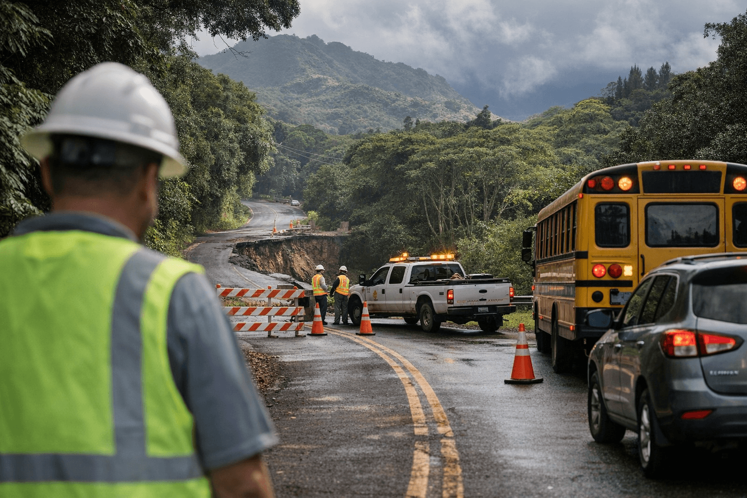 Kauai DPW Closes Opaekaa Road Near Wailua for Emergency Maintenance Work