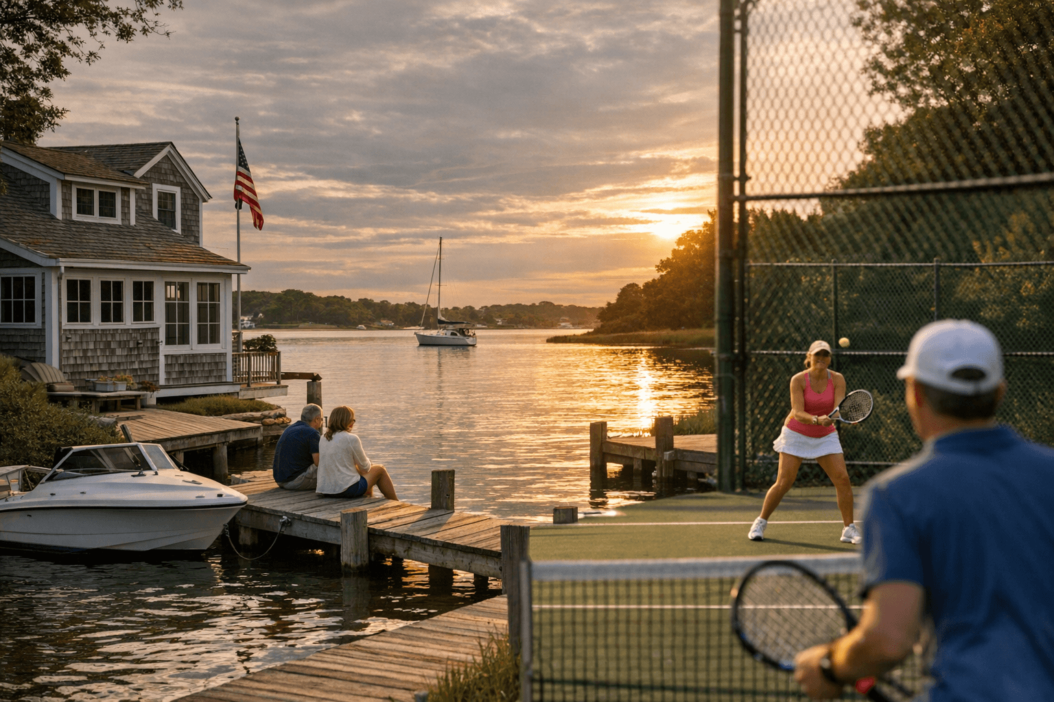 Southampton Shores Cottage Offers Waterfront Living With Community Tennis Access