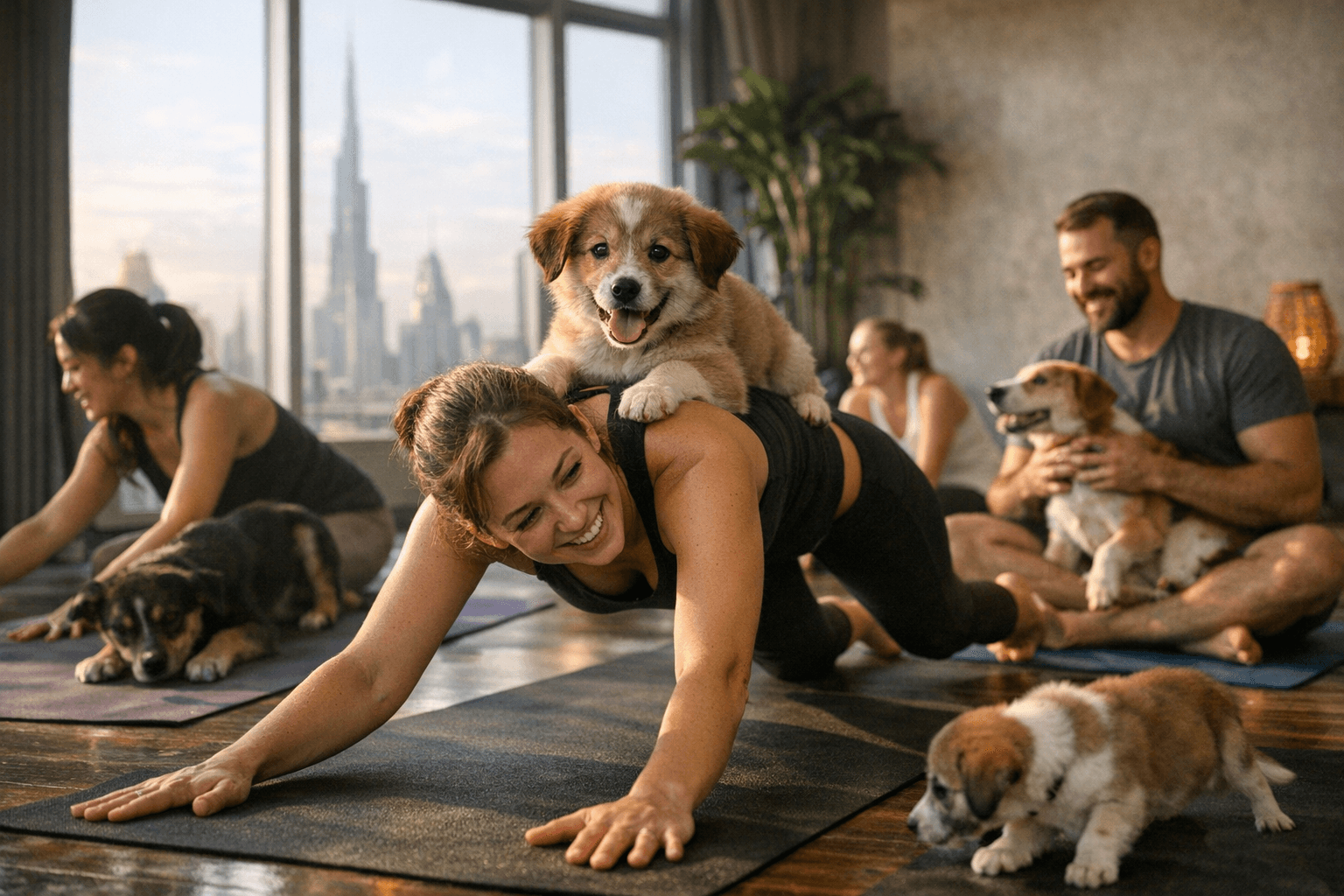 Dubai's Yoppy Brings Puppy Yoga, Rescue Dog Classes to April Calendar