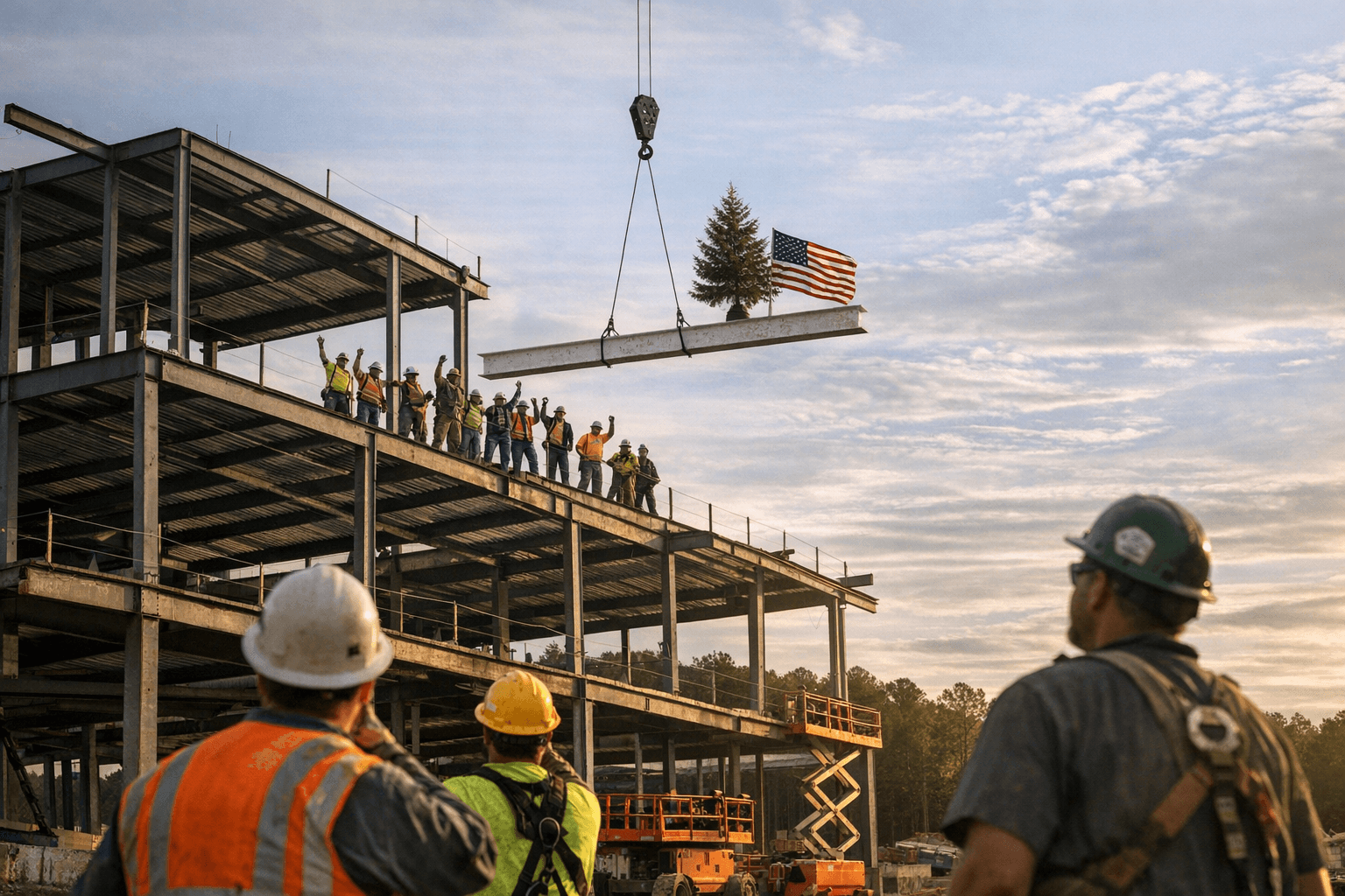 Holly Springs Recreation Center Reaches Topping Out Milestone at Eagles Landing Park