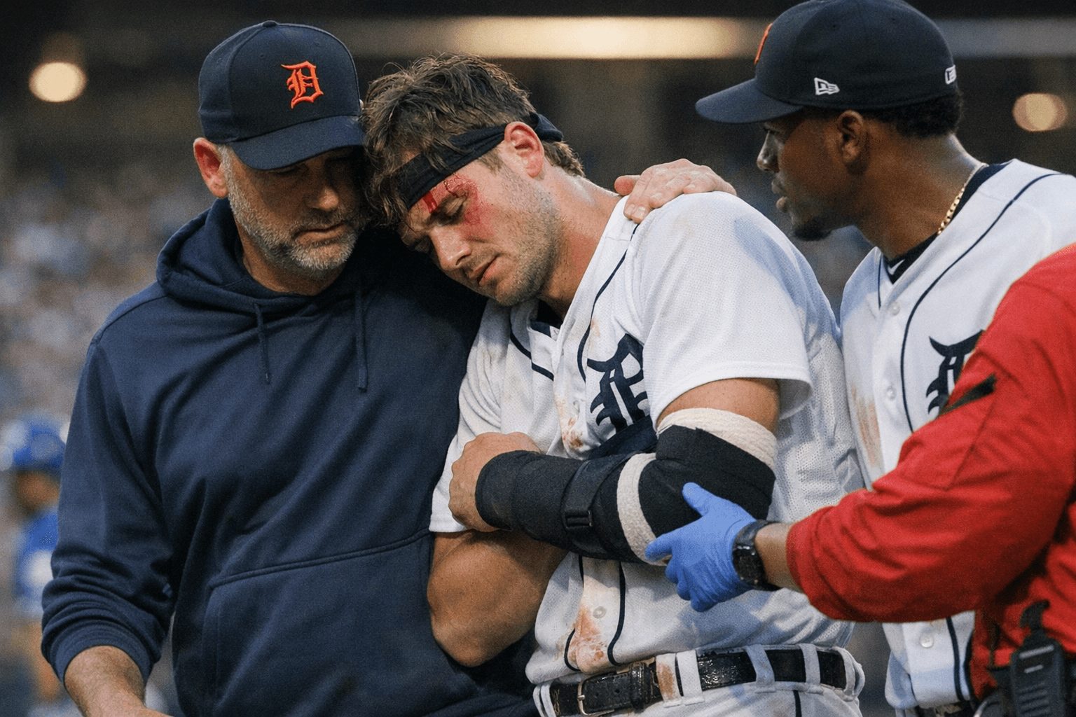 Meadows Placed on IL With Broken Forearm, Concussion After Outfield Collision