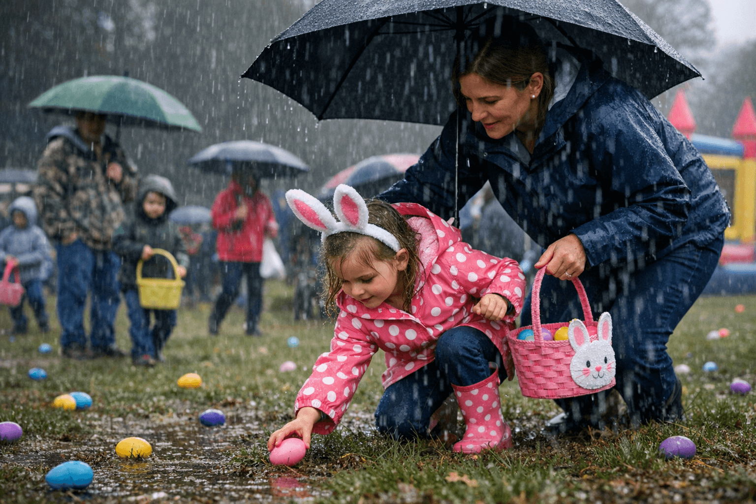 Booneville Easter Egg Hunt Draws Families Despite Brief Rain Shower