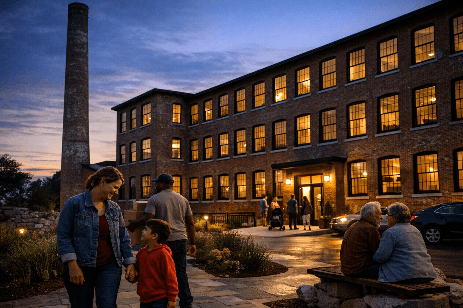 Historic Newport Woolen Mill Reopens as 70-Unit Affordable Housing Community