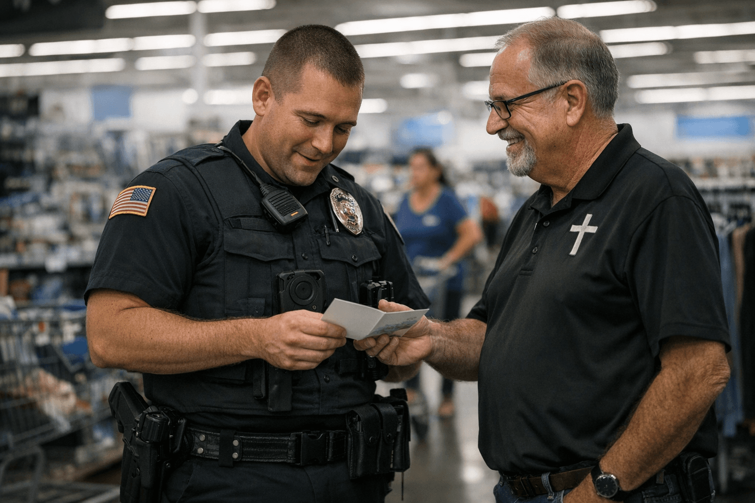 Yuma Chaplain Surprises Sterling Officer With Appreciation Card at Walmart