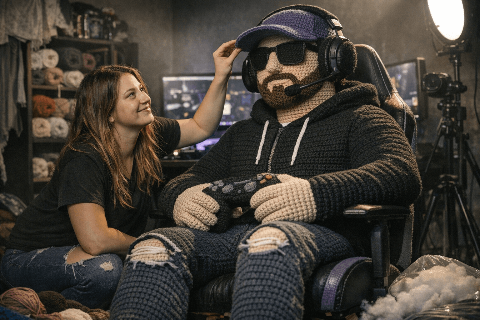 Teen Crocheter Spends 114 Hours Building Life-Size Twitch Streamer Replica