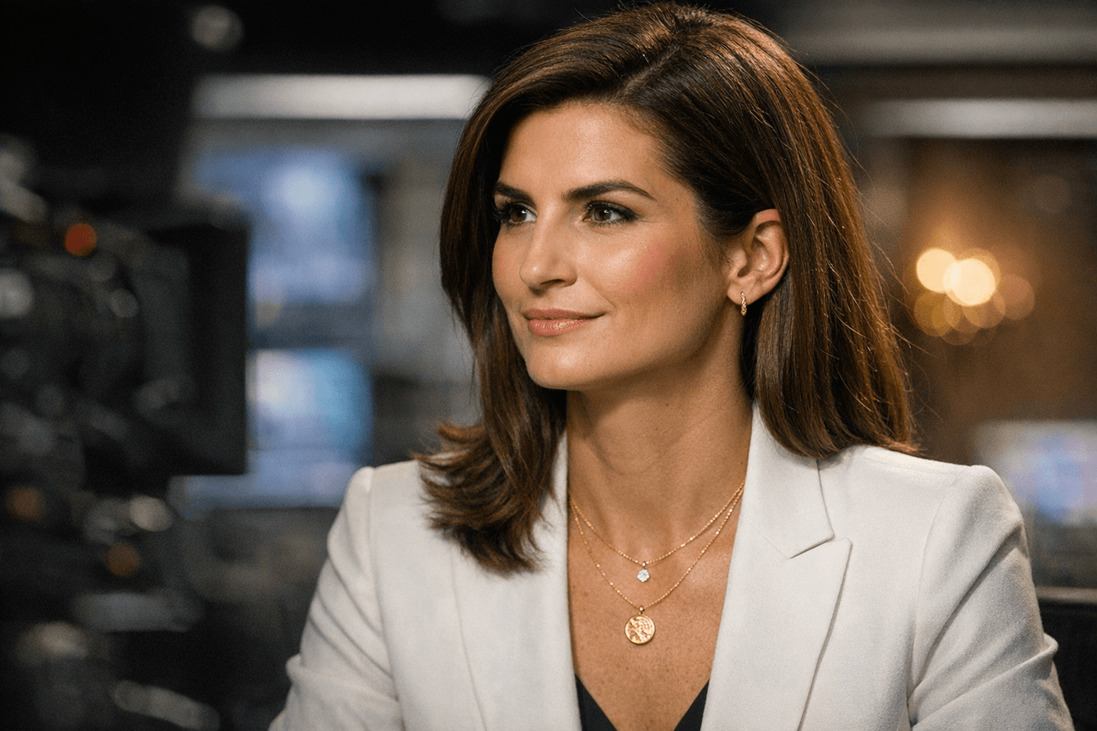 Kaitlan Collins Layers Jane Win Dainty Necklaces Into Elevated, Accessible Style