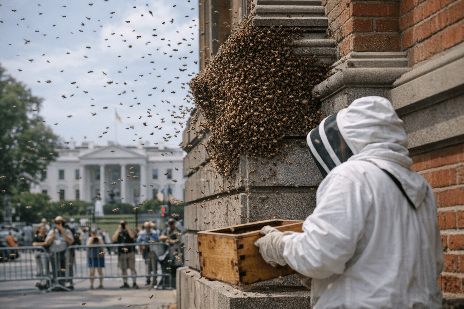 50,000 Bees Swarm Smithsonian Gallery Near the White House