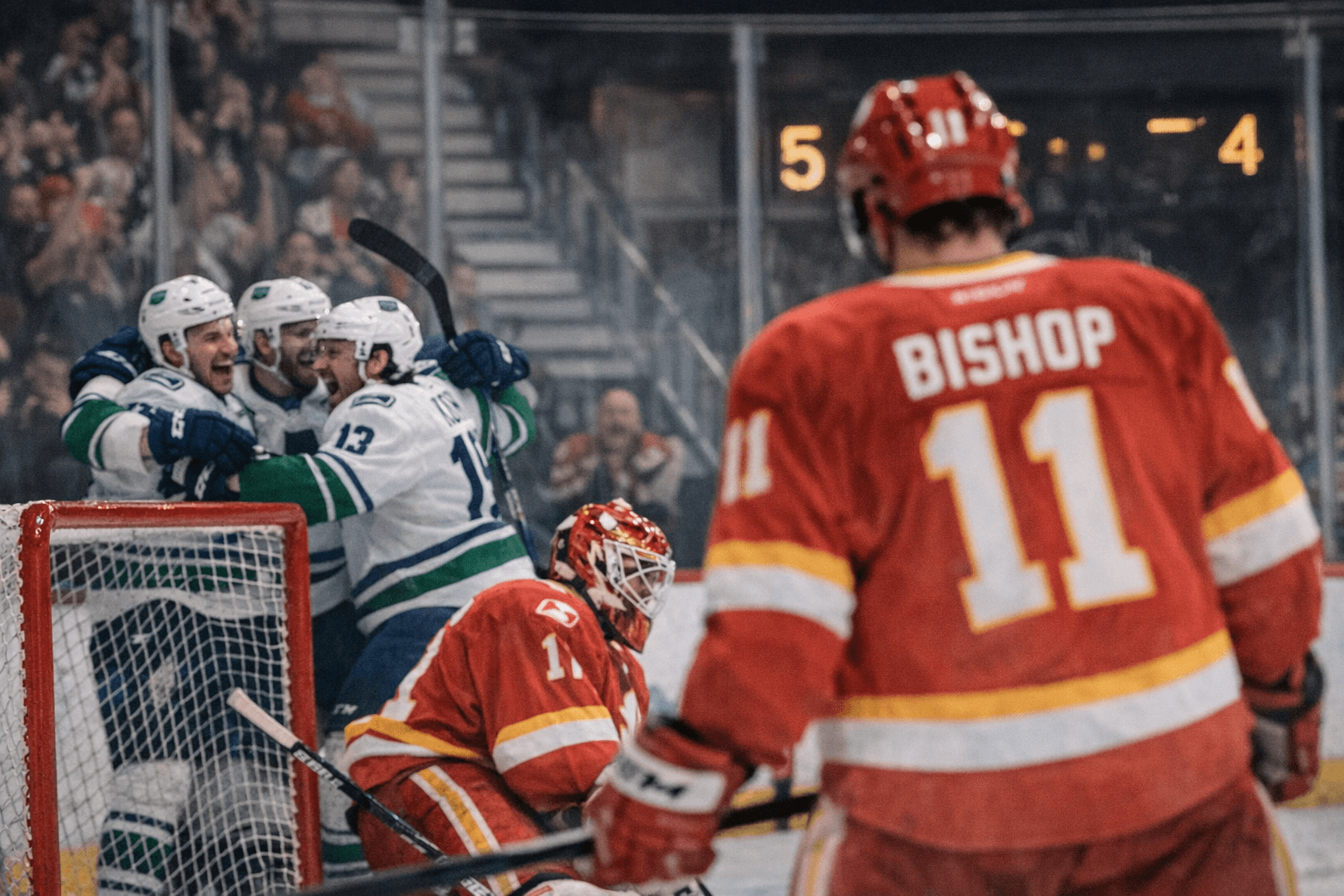 Bishop Scores Three Points in 500th AHL Game, but Wranglers Fall 5-4