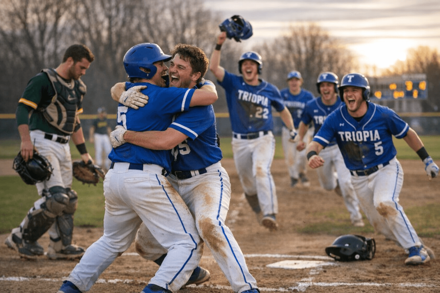 Triopia Trojans Edge Greenfield 5-4 in Early-Season Baseball Win