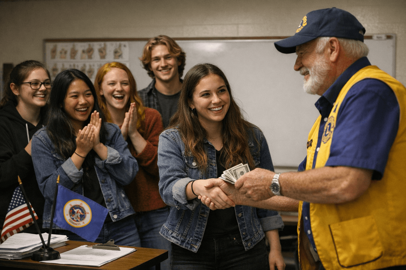 Bemidji Lions Club Donates $500 to High School ASL Students