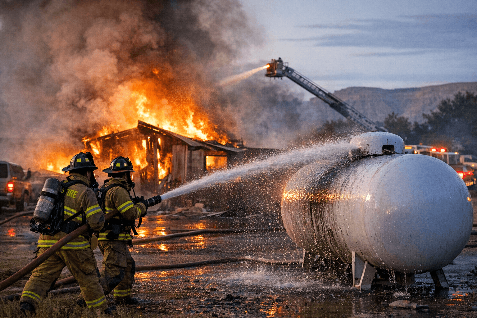 Fruita crews contain structure fire, cool propane tank, no injuries