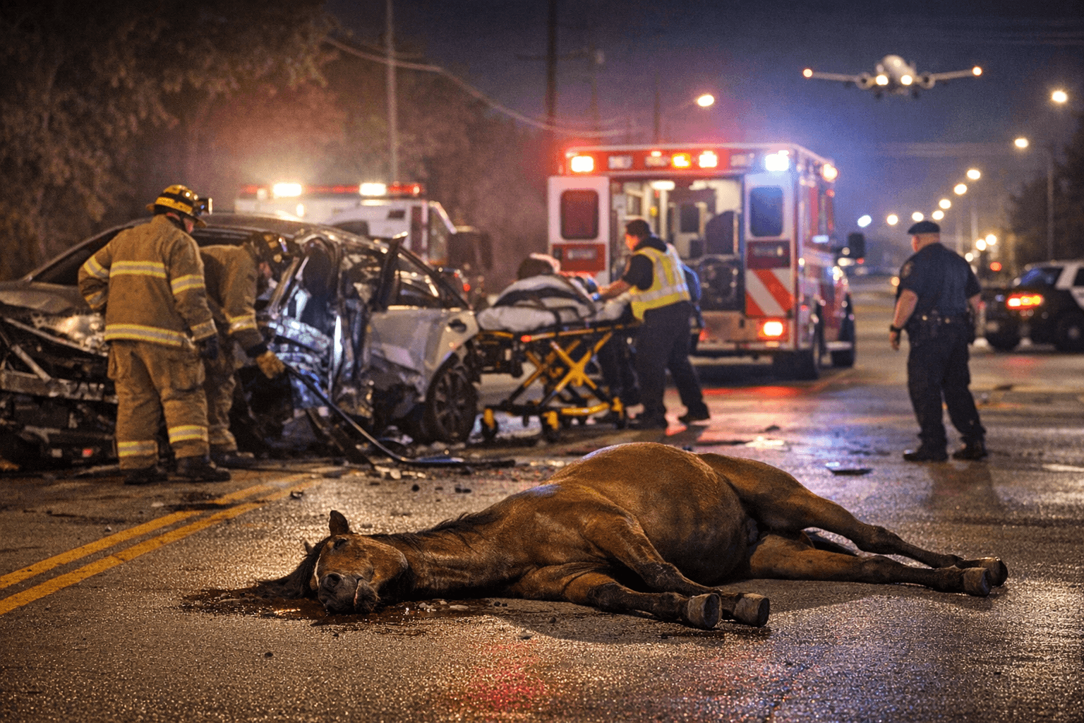 Horse killed in crash on Aldine Westfield Road near Bush Airport