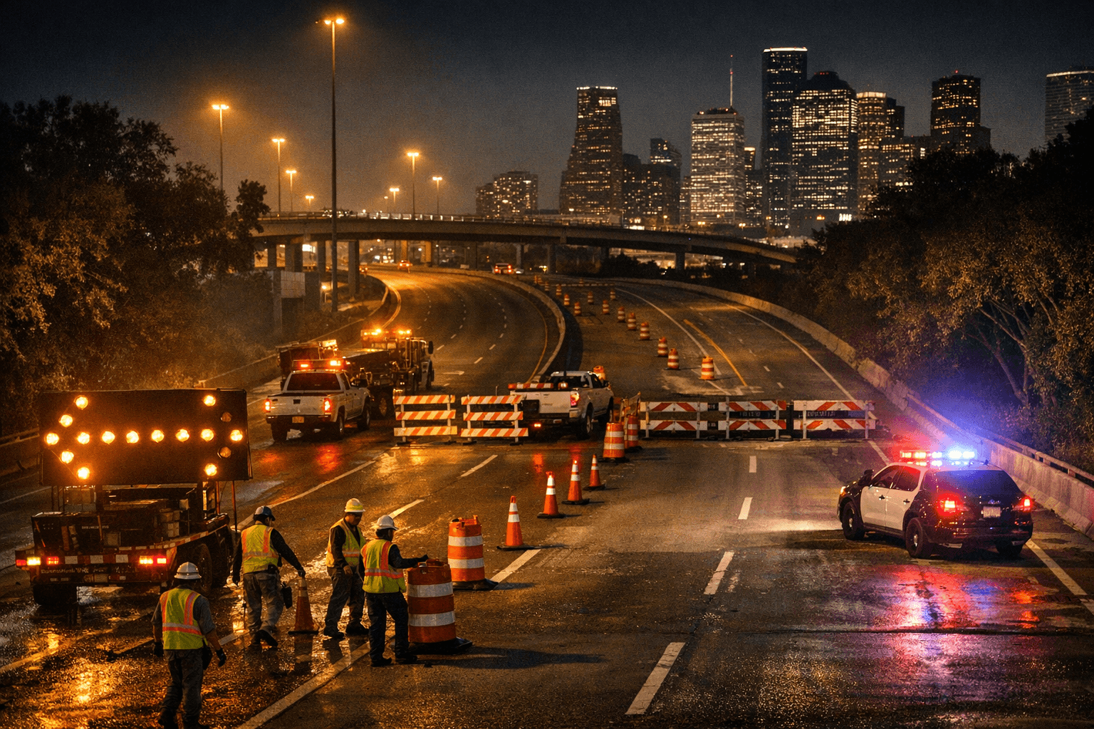 Overnight Katy Freeway closures begin for White Oak Bayou project
