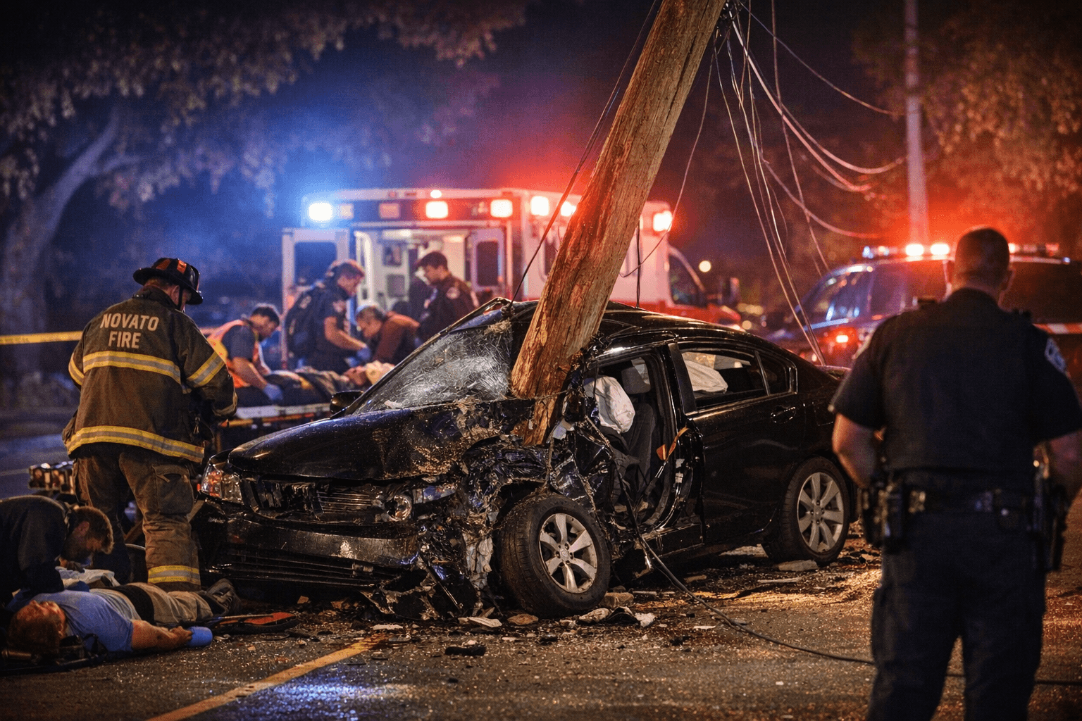 Teen killed, four injured in suspected DUI crash in Novato