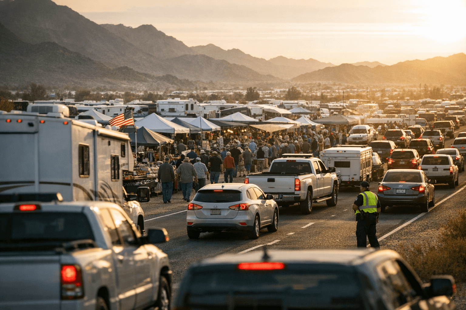 Quartzsite winter shows bring surge of visitors, commerce, and traffic