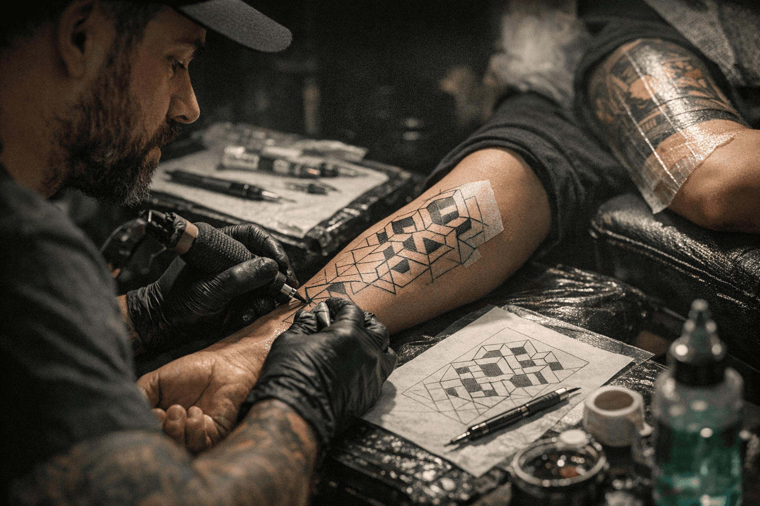 Geometric Tattoo Techniques, Drawing, Stenciling, Needles, and Healing Tips